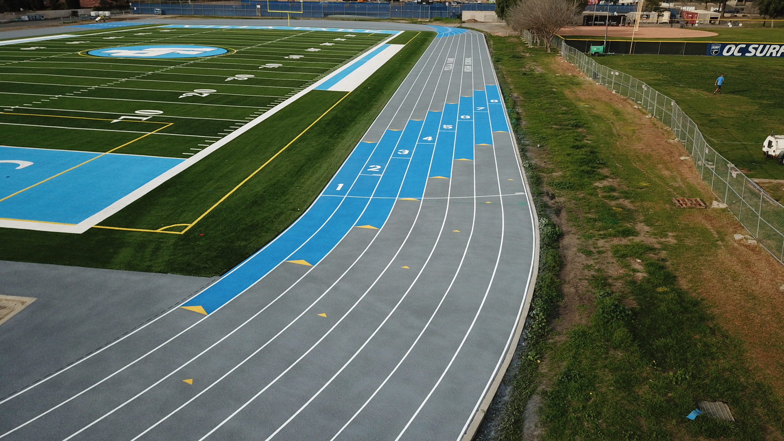 Completed running track